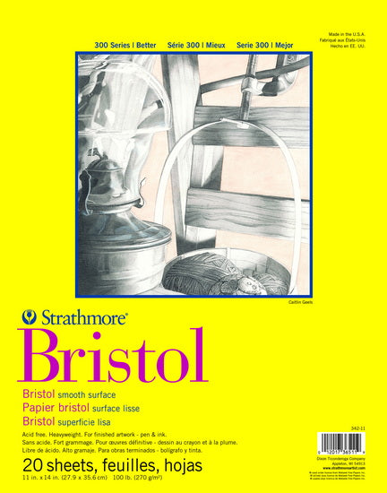 Bloc papier bristol - lisse - 11x14po (20f)