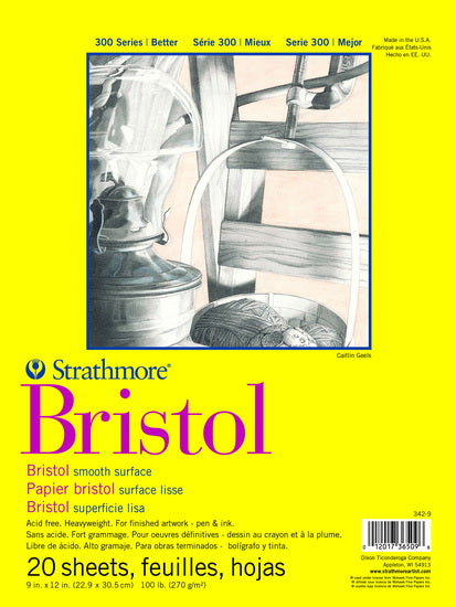 Bristol paper pad - s300 - smooth - 9x12in (20s)
