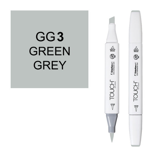 Marqueur touch pointe pinceau gris vert 3