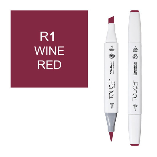Marqueur touch pointe pinceau vin rouge