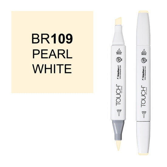 Marqueur touch pointe pinceau perle blanche
