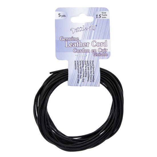 Leather Cord 1.5 mm - BLACK MILLIMETER