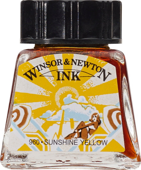 Encre à dessin jaune soleil - 14ml