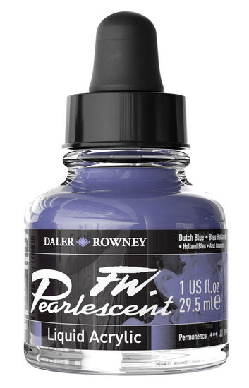 Encre acrylique - fw pearlescent- 29ml - bleu hollandais