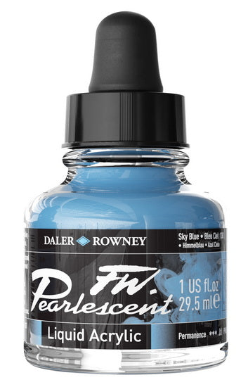 Encre acrylique - fw pearlescent- 29ml - bleu ciel