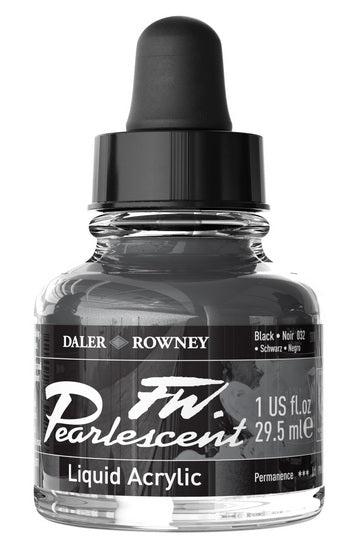 Encre acrylique - fw pearlescent- 29ml - noir