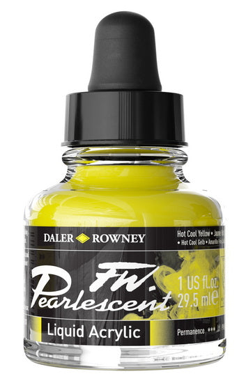 Encre acrylique - fw pearlescent- 29ml - jaune chaud frais