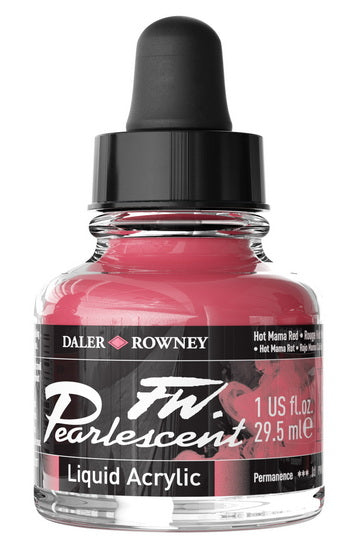 Encre acrylique - fw pearlescent- 29ml - rouge hot mama