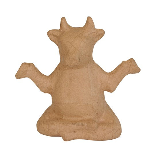 Vache yoga en papier mâché