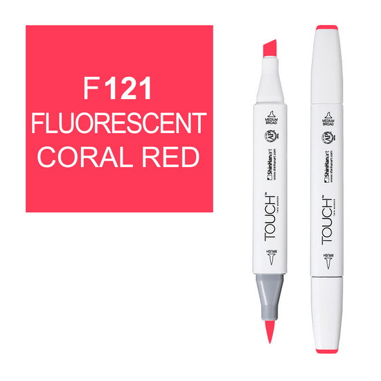 Touch Brush Marker Fluorescent Coral Red