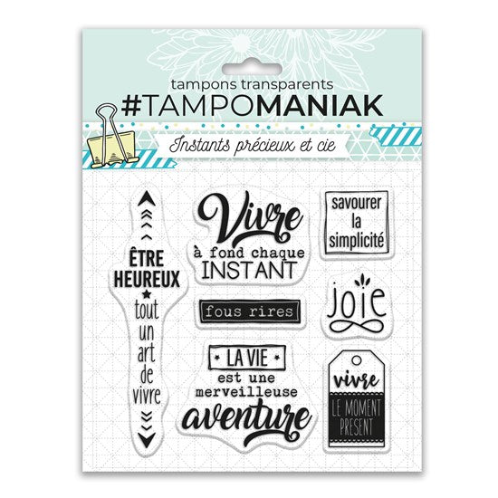 Planche de tampons transparents - vivre l’instant