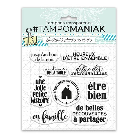 Planche de tampons transparents - en famille