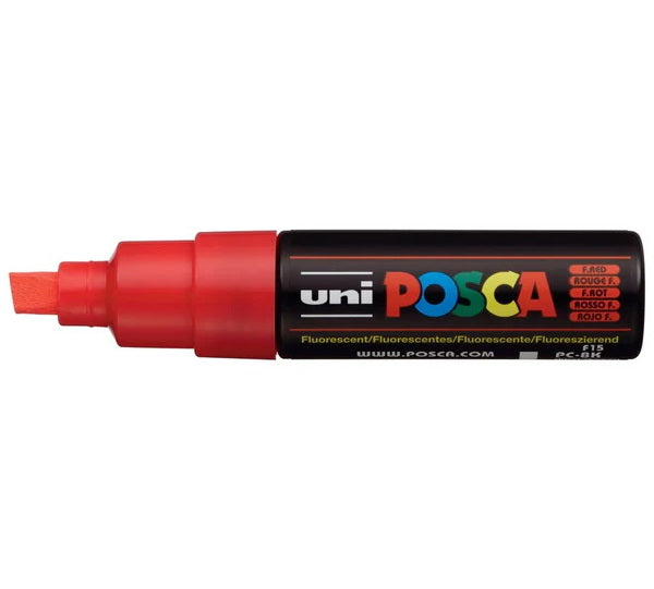 Marqueur posca biseau pc-8k rouge fluo