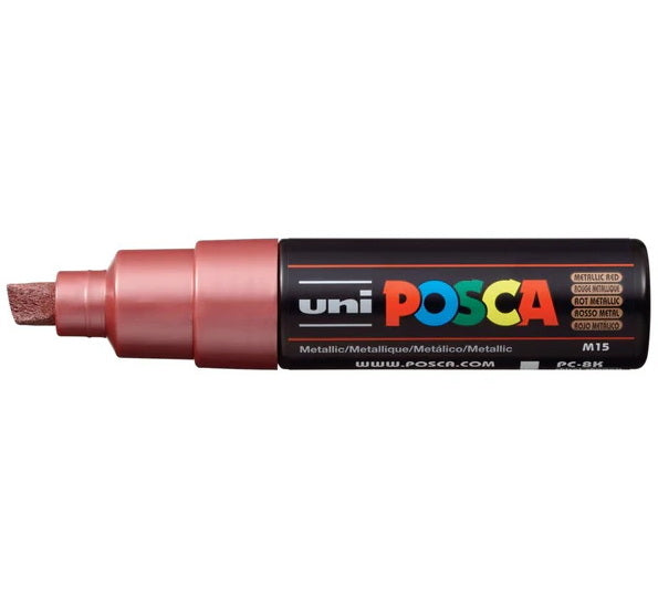 Marqueur posca biseau pc-8k rouge métallique