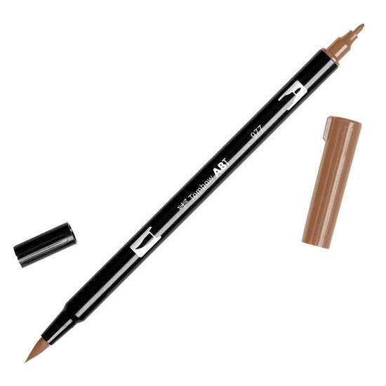 Dual brush pen saddle brown