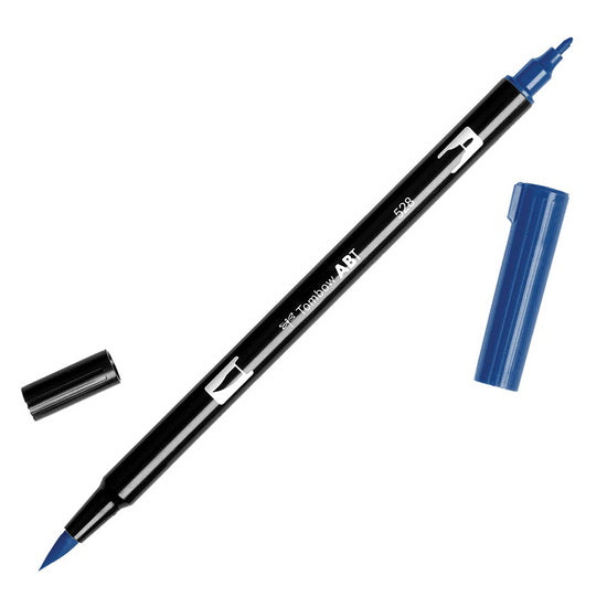 Feutre-pinceau double pointe bleu marine