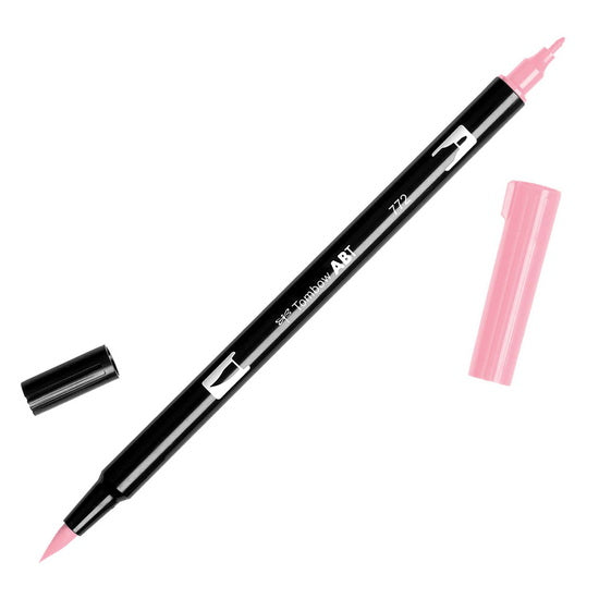 Feutre-pinceau double pointe rose poudre