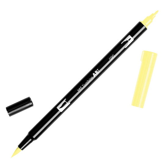 Feutre-pinceau double pointe jaune bébé