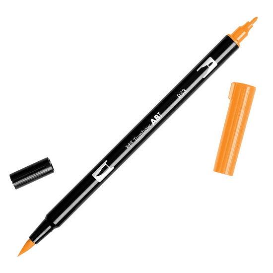 Feutre-pinceau double pointe orange