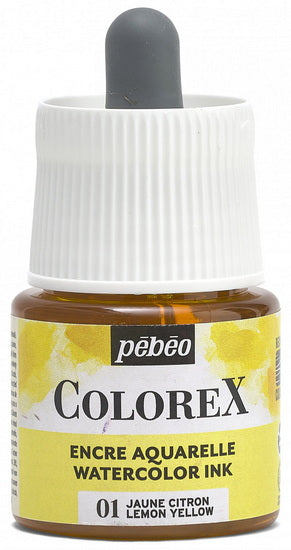 Encre aquarelle - colorex - 45ml - jaune citron 01