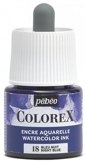 Encre aquarelle - colorex - 45ml - bleu nuit
