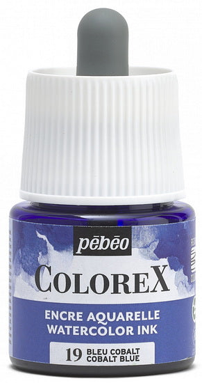 Encre aquarelle - colorex - 45ml - bleu cobalt