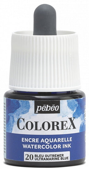 Encre aquarelle - colorex - 45ml - bleu outremer