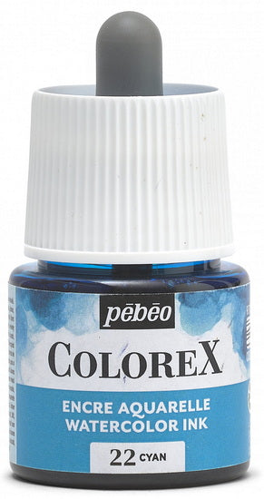 Encre aquarelle - colorex - 45ml - cyan
