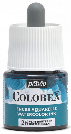 Encre aquarelle - colorex - 45ml - vert bouteille