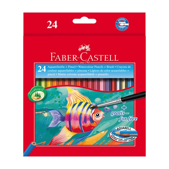 Ens. 24 crayons aquarellables ecopencil