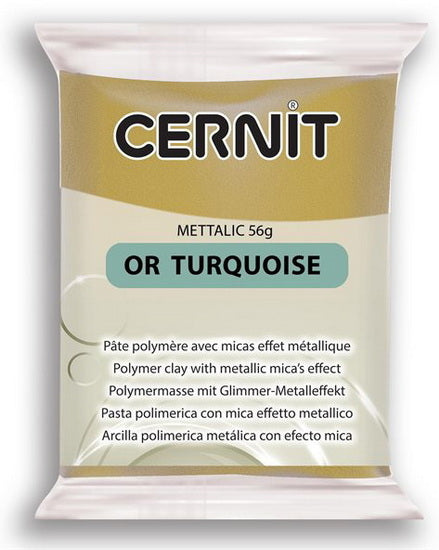 Pâte à modeler polymère - métallique - or turquoise