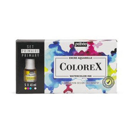 Watercolor ink set - colorex - 5x45ml - primary colors