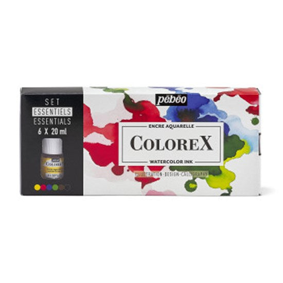 Watercolor ink set - colorex - 6x20ml - essentials