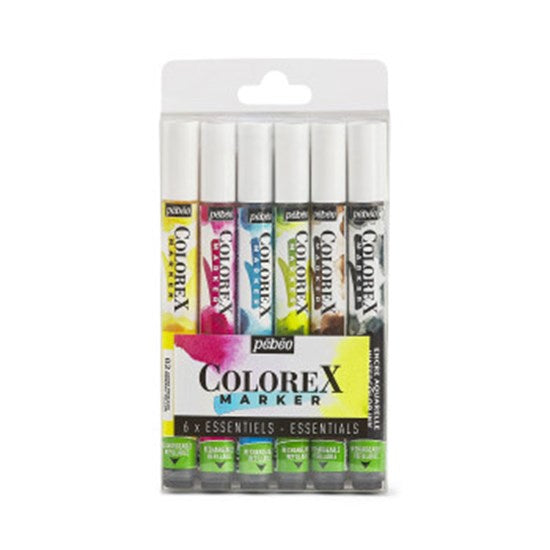 Watercolor marker set - colorex - essential assortment (6)