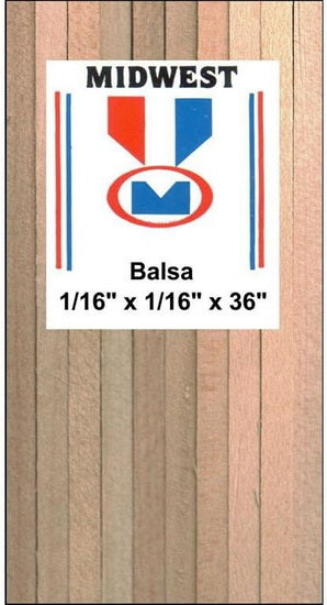 Bois de balsa - 0,0625 x 36 x 0,0625 pouces