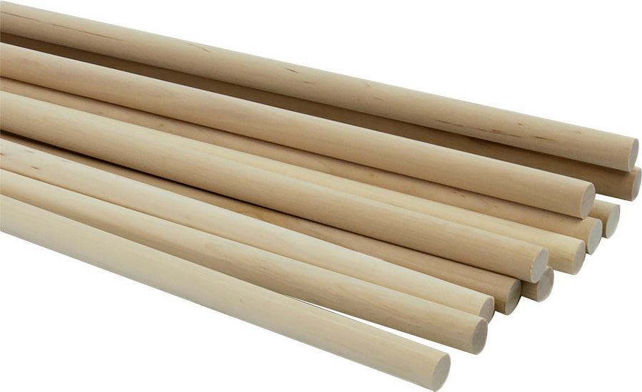 Tige de bois ronde - 0,5 x 36 pouces