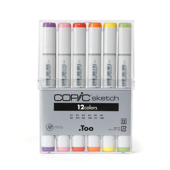 Ens. 12 marqueurs copic sketch