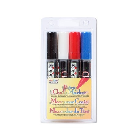 Ens. 4 marqueurs craie - bistro - moyen - ens c