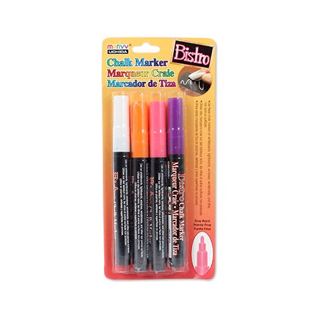 Ens. 4 marqueurs craie - bistro - fin - fluo h