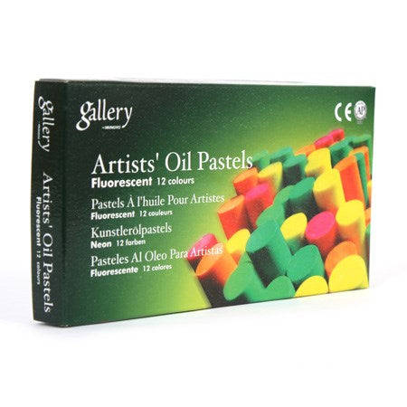 Ens.12 pastels à l'huile fluorescents