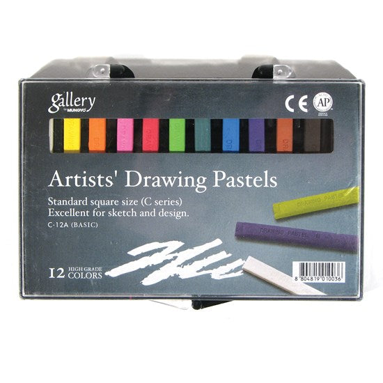 Ens.12 pastels carrés