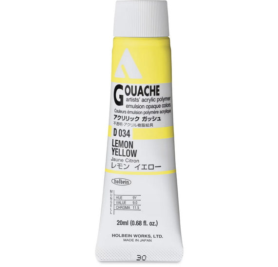 Gouache acryla jaune citron série a - 20ml