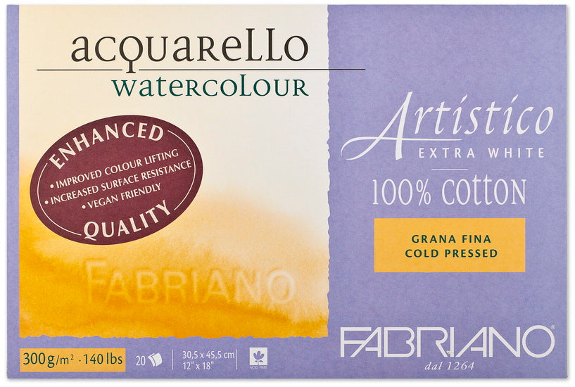 Aquarello Watercolour Paper - Extra White - GRAIN_FIN INCH - 12