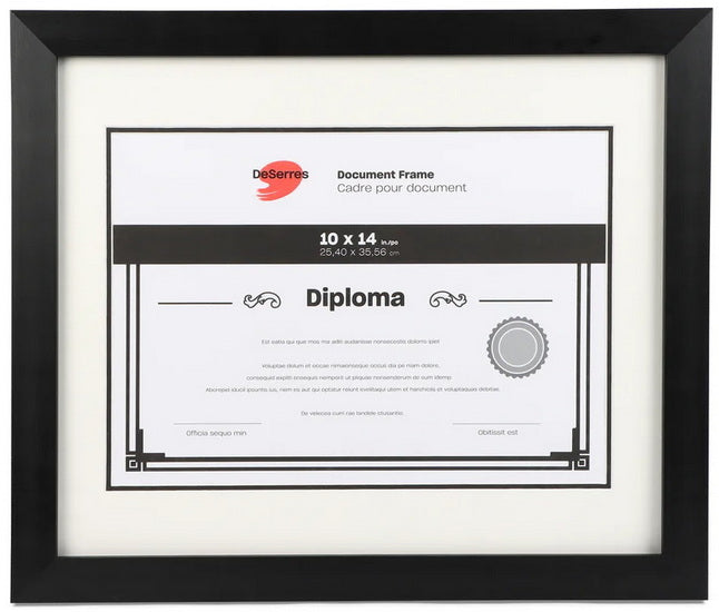 Cadre diplôme noir - 10x14po