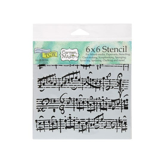 Stencil  Sheet Music- 6X6"