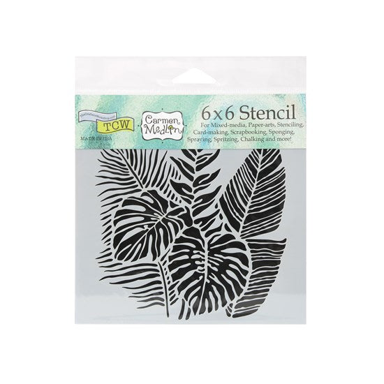 Stencil  Tropical Fronds- 6X6"