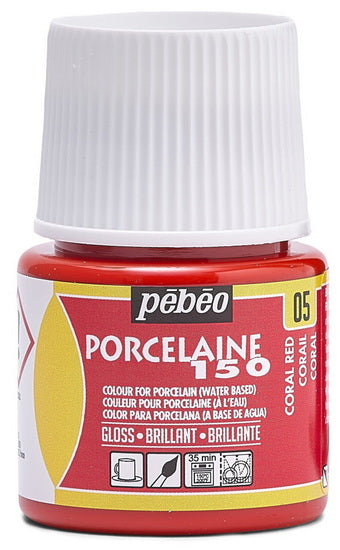 Peinture porcelaine - porcelaine 150 - 45ml - rouge corail