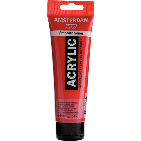 Acrylique amsterdam  rouge transparent moyen - 120ml