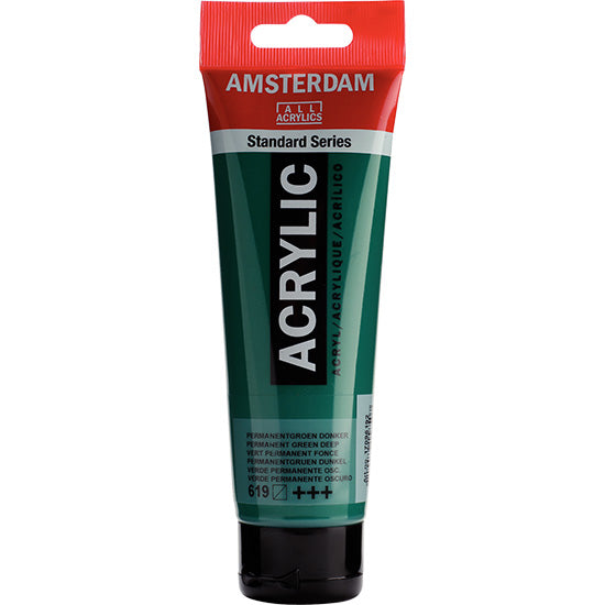 Acrylique amsterdam  vert permanent foncé - 120ml