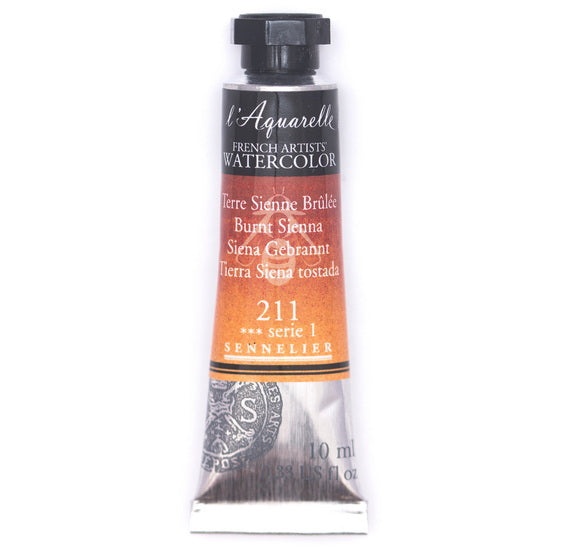 Watercolor tube - 10ml - burnt sienna - s1